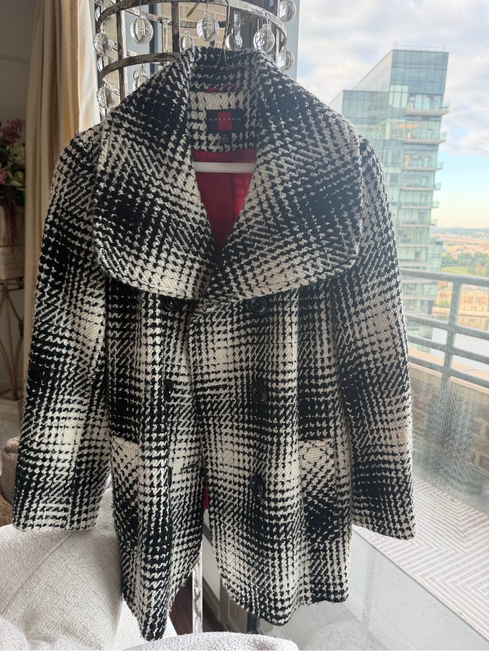 Gallery Houndstooth Pea Coat
